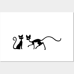 Creepy Black Cat Silhouettes Posters and Art